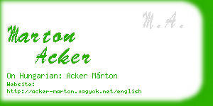 marton acker business card